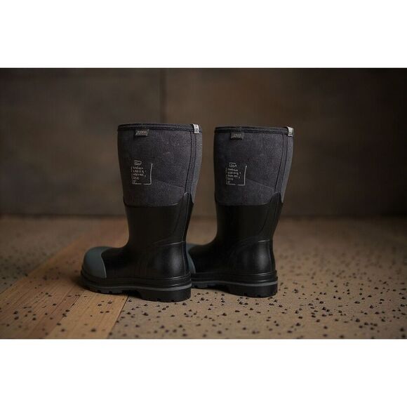 NWT Bogs Black Forge Steel Toe Snow Work Boots Size Men 4 Women 6